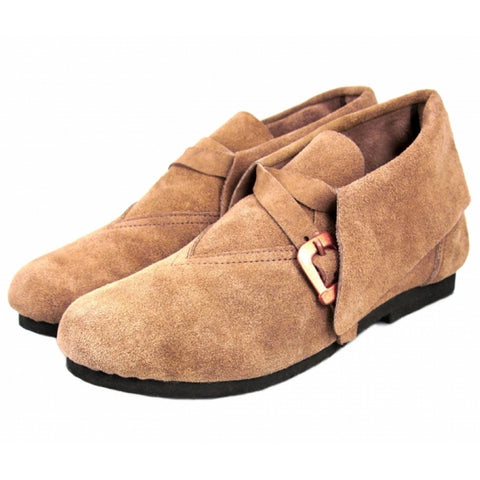 Mittelalter Schuhe aus Veloursleder braun