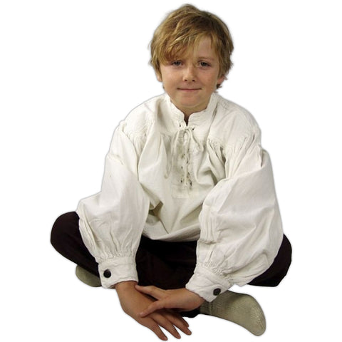 Mittelalterhemd Kinder weiß 100% Baumwolle | Piratenhemd