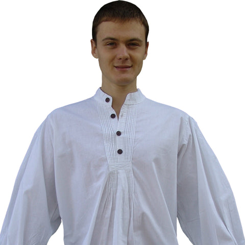 Weißes Mittelalterhemd | Mittelalter Biesen Hemd weiß