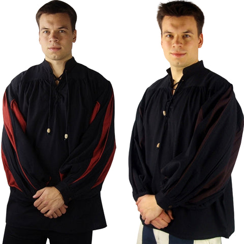 Landsknechthemd | Mittelalterhemd | schwarz rot braun