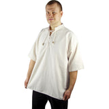 Weißes Mittelalter Hemd | Kurzarm Mittelalterhemd