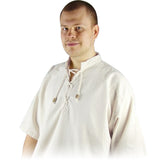 Kurzärmeliges Mittelalterhemd | Mittelalter Hemd weiß