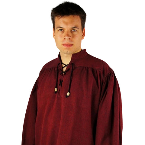 Rotes Mittelalter Hemd | Baumwolle | Mittelalterhemd