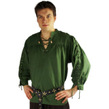 Piraten Schnürhemd grün | Grünes Piraten Schnürhemd