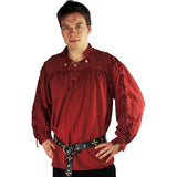 Piraten Schnürhemd rot | Rotes Piraten Schnürhemd