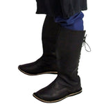 Schwarze Mittelalter Wikinger Stiefel in Übergröße
