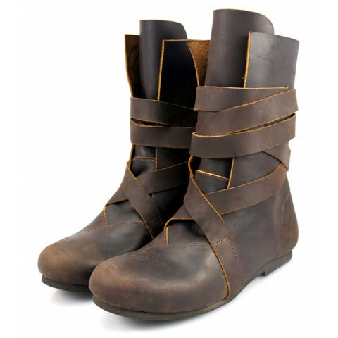 Wikinger Haithabu Stiefel braun Leder