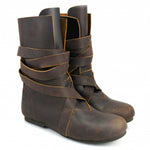 Mittelalter Stiefel Leder braun gewachst